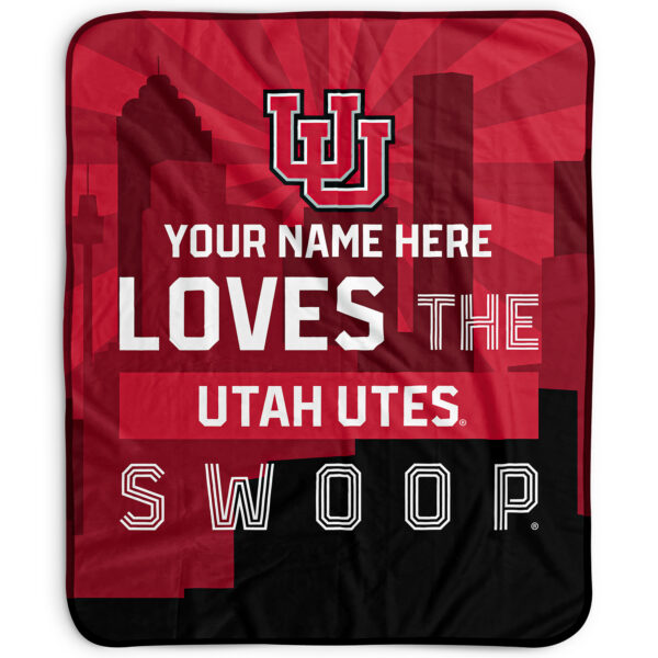 Pegasus Utah Utes 50" x 60" City Skyline Personalized Fleece Blanket