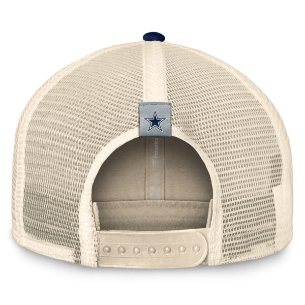Men's Fanatics Stone/Navy Dallas Cowboys Fundamentals Diamond Stripes Trucker Adjustable Hat - Image 9