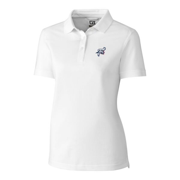 Women's Cutter & Buck White Reading Fightin Phils Advantage Tri-Blend Pique Polo - Image 3