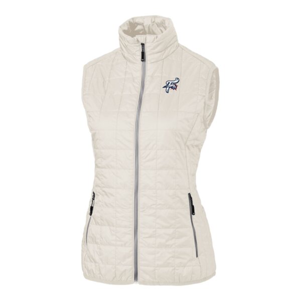Women's Cutter & Buck Oatmeal Reading Fightin Phils Rainier PrimaLoft Eco Insulated Full-Zip Puffer Vest - Image 3