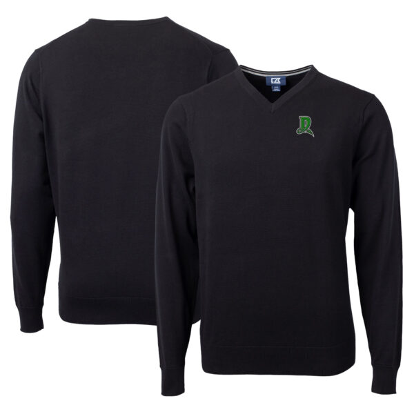 Men's Cutter & Buck Black Dayton Dragons Lakemont Tri-Blend V-Neck Pullover Sweater - Image 5