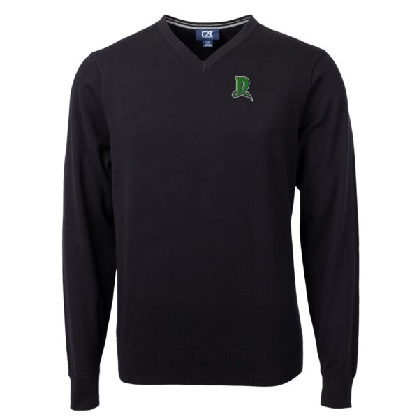 Men's Cutter & Buck Black Dayton Dragons Lakemont Tri-Blend V-Neck Pullover Sweater - Image 6