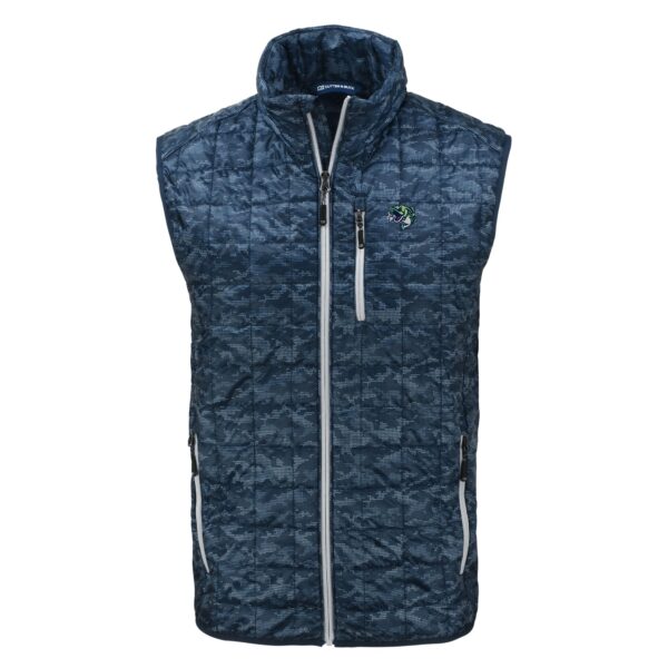 Men's Cutter & Buck Navy Gwinnett Stripers Rainier PrimaLoft Eco Insulated Full-Zip Printed Puffer Vest - Image 6