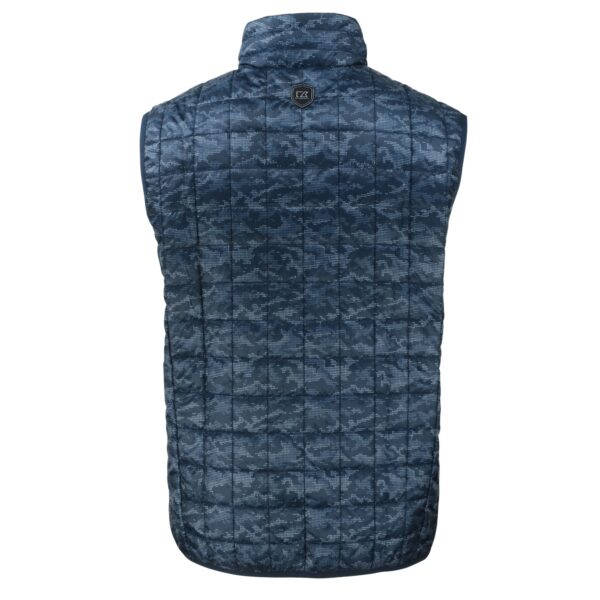 Men's Cutter & Buck Navy Gwinnett Stripers Rainier PrimaLoft Eco Insulated Full-Zip Printed Puffer Vest - Image 7