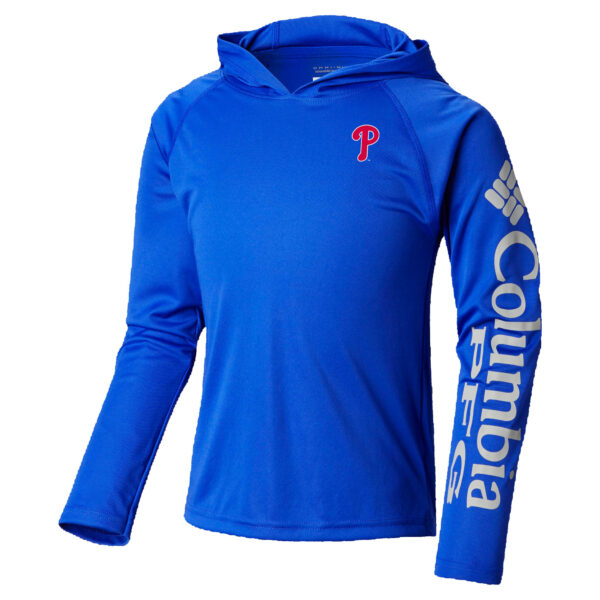 Youth Columbia Royal Philadelphia Phillies Terminal Tackle Long Sleeve Hoodie T-Shirt - Image 6