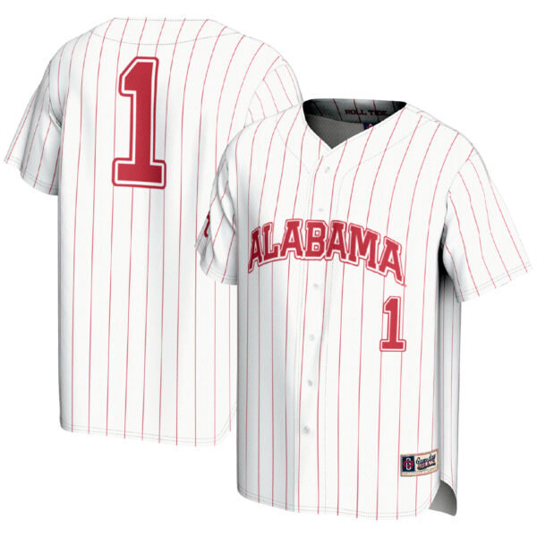 Youth GameDay Greats #1 White Alabama Crimson Tide Lightweight Baseball Fashion Jersey - Image 2
