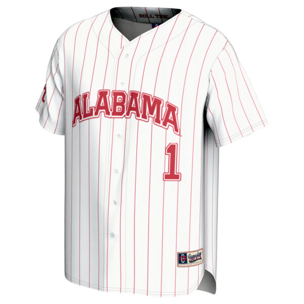 Youth GameDay Greats #1 White Alabama Crimson Tide Lightweight Baseball Fashion Jersey - Image 6