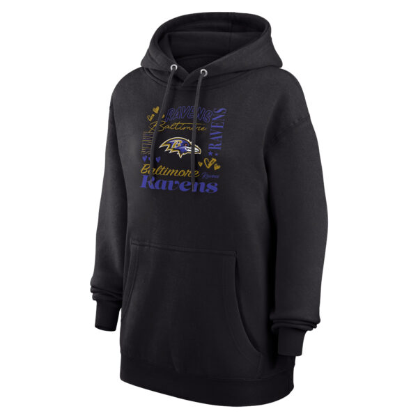 Women's G-III 4Her by Carl Banks Black Baltimore Ravens Collage Graphic Fleece Pullover Hoodie - Image 7