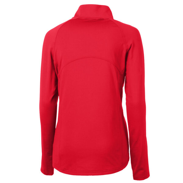 Women's Cutter & Buck Red California Angels Cooperstown Collection DryTec Adapt Eco Knit Stretch Recycled Raglan Half-Zip Top - Image 7