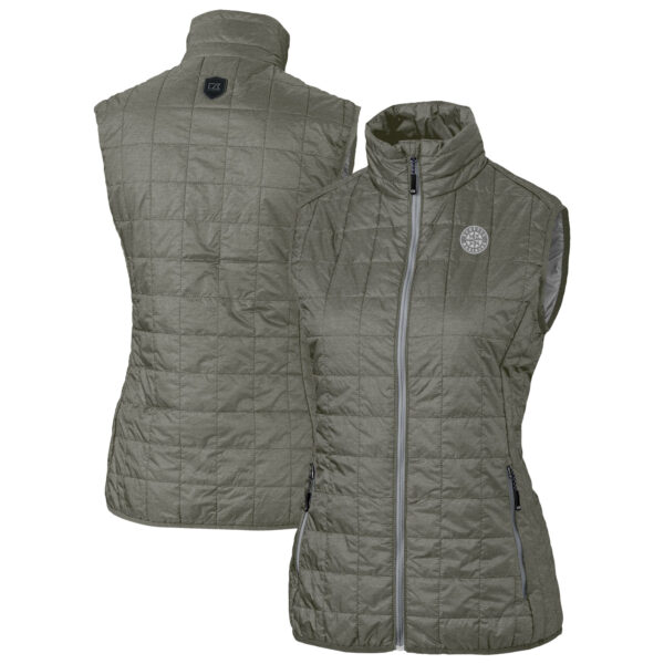 Women's Cutter & Buck Charcoal Seattle Mariners Rainier PrimaLoft Eco Insulated Full-Zip Puffer Vest - Image 5