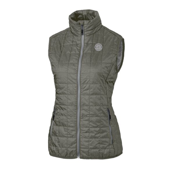Women's Cutter & Buck Charcoal Seattle Mariners Rainier PrimaLoft Eco Insulated Full-Zip Puffer Vest - Image 3