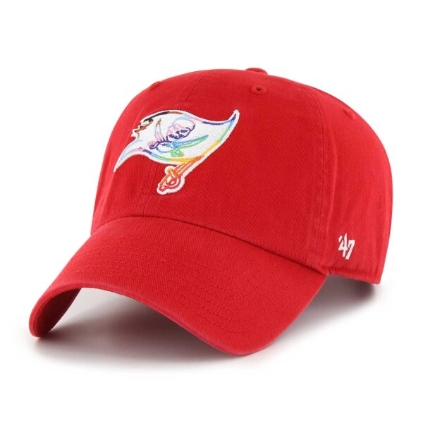 Men's '47 Red Tampa Bay Buccaneers Pride Clean Up Adjustable Hat - Image 4