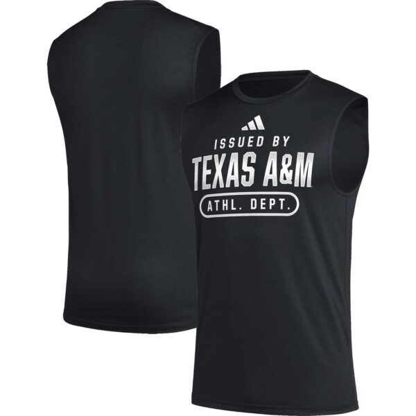 Men's adidas Black Texas A&M Aggies Sideline AEROREADY Pregame Tank Top - Image 5