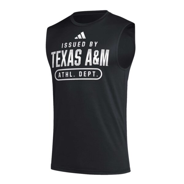 Men's adidas Black Texas A&M Aggies Sideline AEROREADY Pregame Tank Top - Image 6