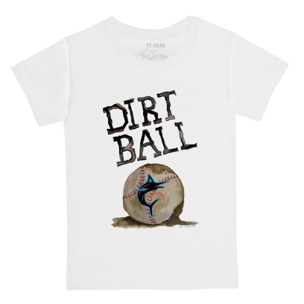 Infant Tiny Turnip White Miami Marlins Dirt Ball T-Shirt - Image 3
