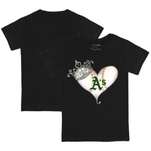 Toddler Tiny Turnip Black Athletics Tiara Heart T-Shirt