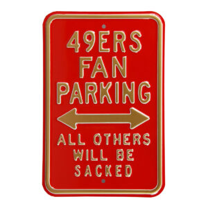 Red San Francisco 49ers 12" x 18" Steel Parking Sign