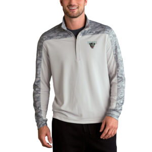 Men's Gray Maine Black Bears Vansport Pro Camo Block Quarter-Zip Jacket