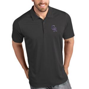 Men's Antigua Gray Colorado Rockies Tribute Polo