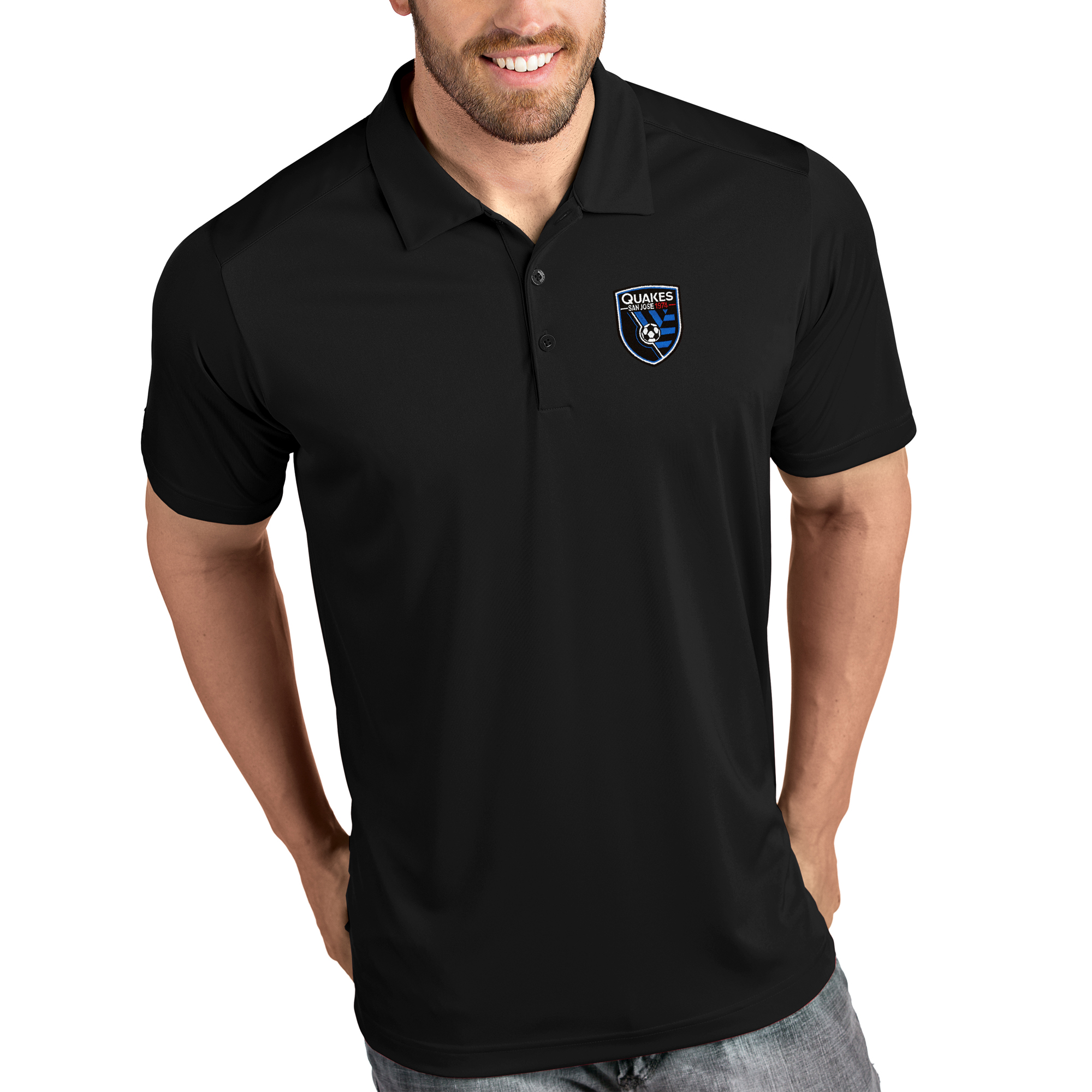 San Jose Earthquakes Antigua Tribute Polo - Black