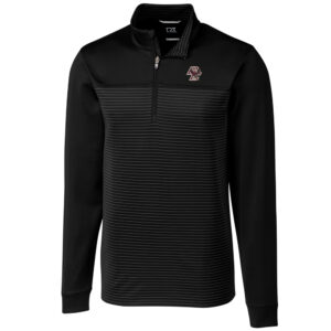 Men's Cutter & Buck Black Boston College Eagles Big & Tall Traverse Stripe Half-Zip Pullover Jacket