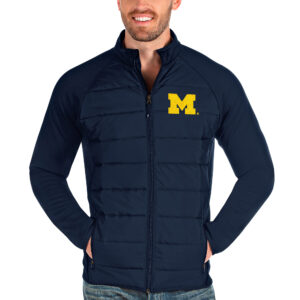 Men's Antigua Navy Michigan Wolverines Altitude Full-Zip Jacket
