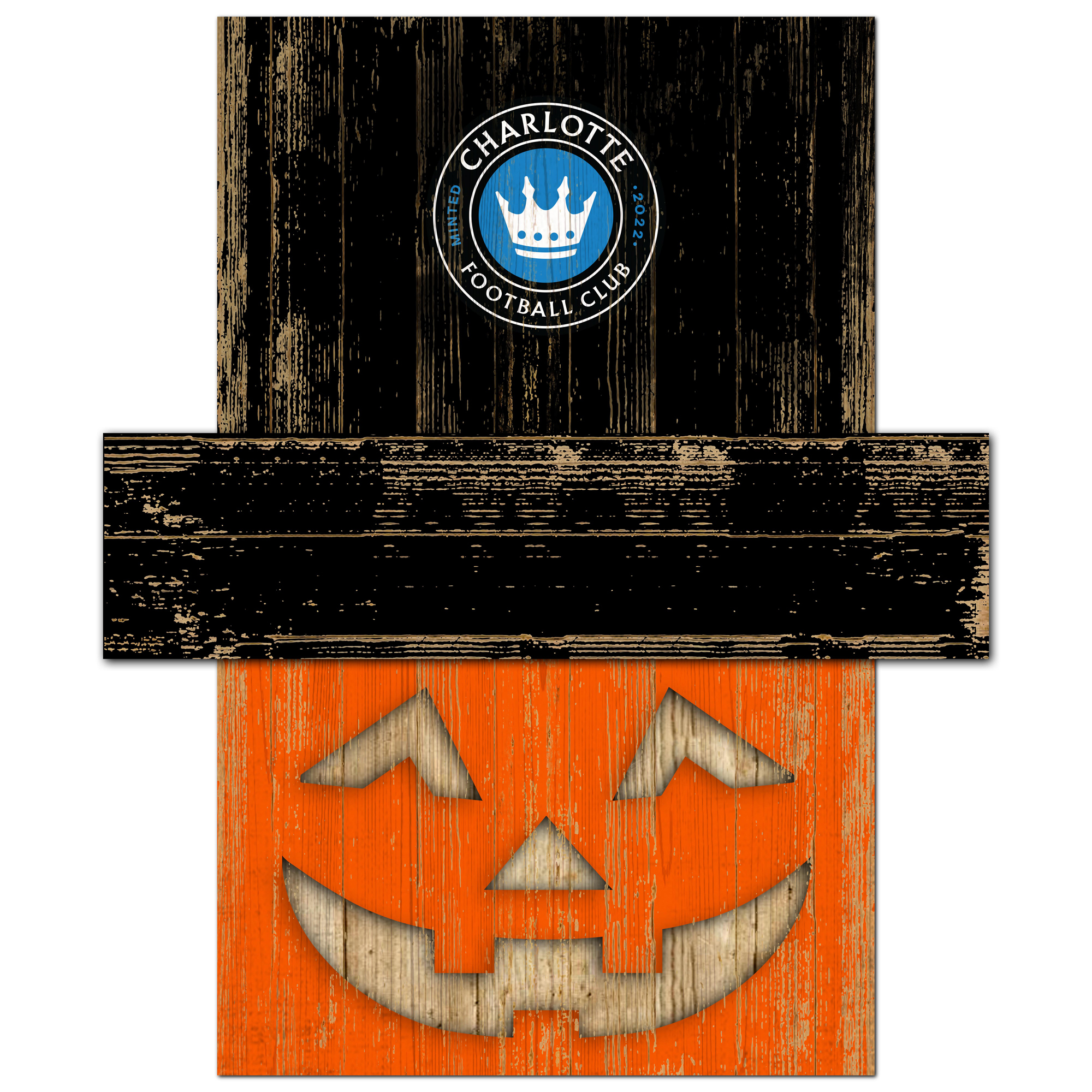 Charlotte FC 19'' x 16'' Pumpkin Head with Hat Sign