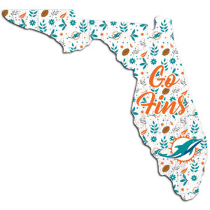 Miami Dolphins 12'' Floral State Sign