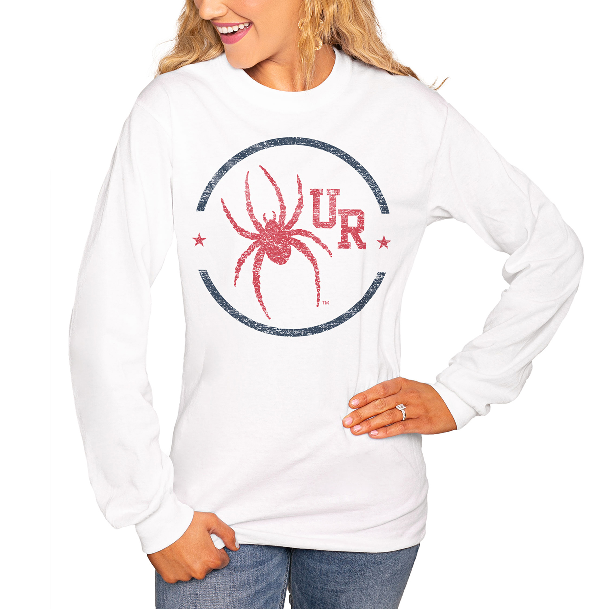 Women's White Richmond Spiders End Zone Long Sleeve T-Shirt