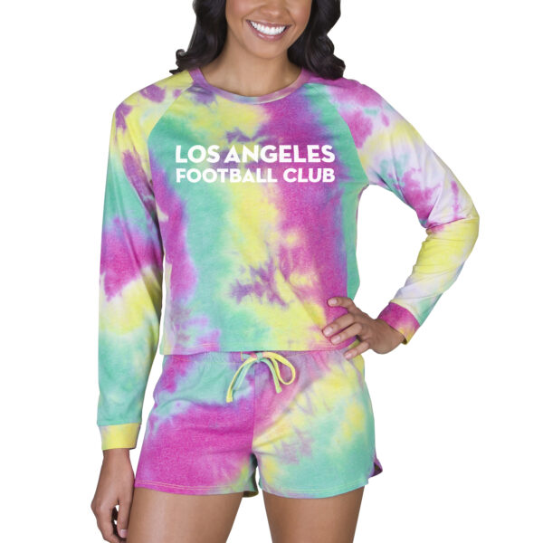 Women's Concepts Sport LAFC Velodrome Tie-Dye Long Sleeve Top & Shorts Set