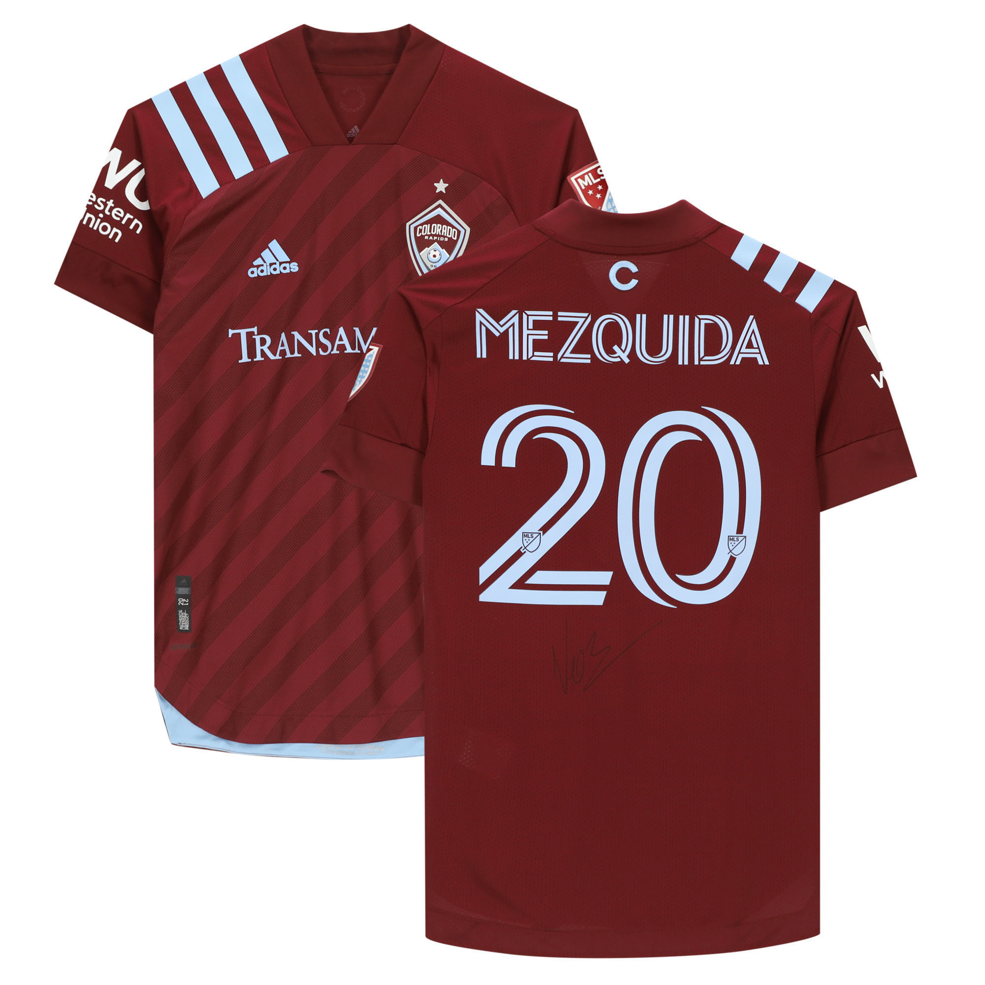 Nicolas Mezquida Colorado Rapids Autographed Match-Used #20 Maroon Jersey from the 2020 MLS Season