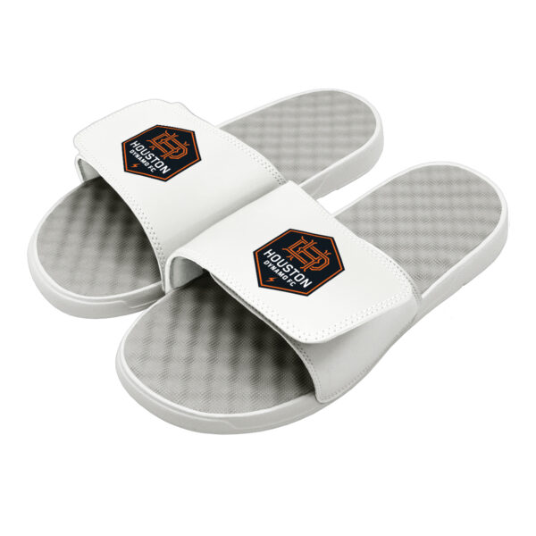 Youth ISlide White/Gray Houston Dynamo FC Primary Logo Slide Sandals