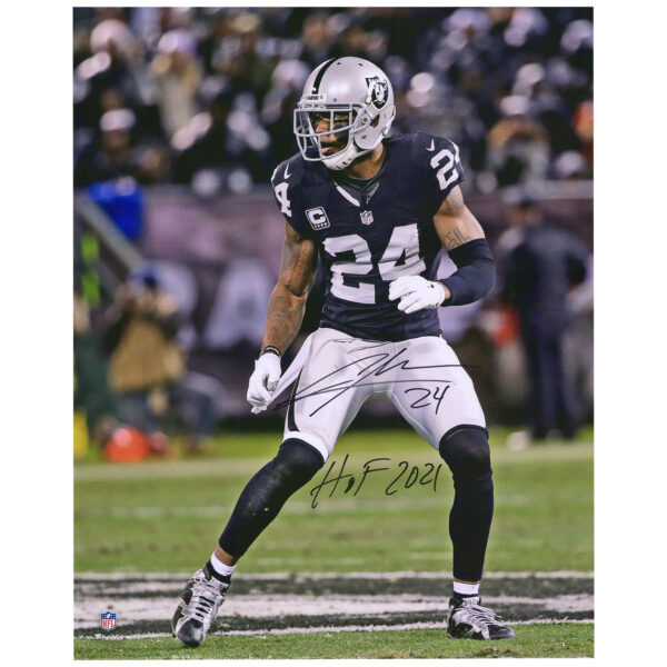 Charles Woodson Oakland Raiders Autographed 16" x 20" Stance Photograph with "HOF 21" Inscription