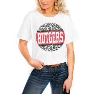 Women's White Rutgers Scarlet Knights Scoop & Score Easy T-Shirt
