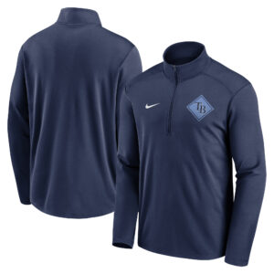 Men's Nike Navy Tampa Bay Rays Diamond Icon Pacer Performance Quarter-Zip Windbreaker Top