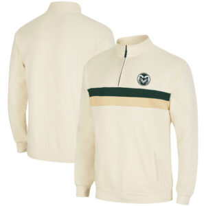 Men's Colosseum Cream Colorado State Rams Activities Quarter-Zip Jacket