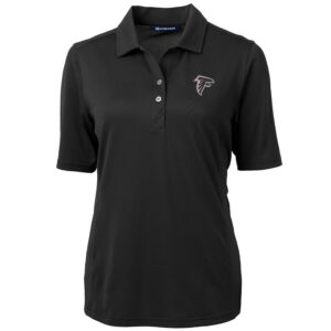 Women's Cutter & Buck Black Atlanta Falcons Virtue Eco Pique Recycled Polo