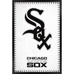 Chicago White Sox 24.25'' x 35.75'' Framed Laces Logo Poster
