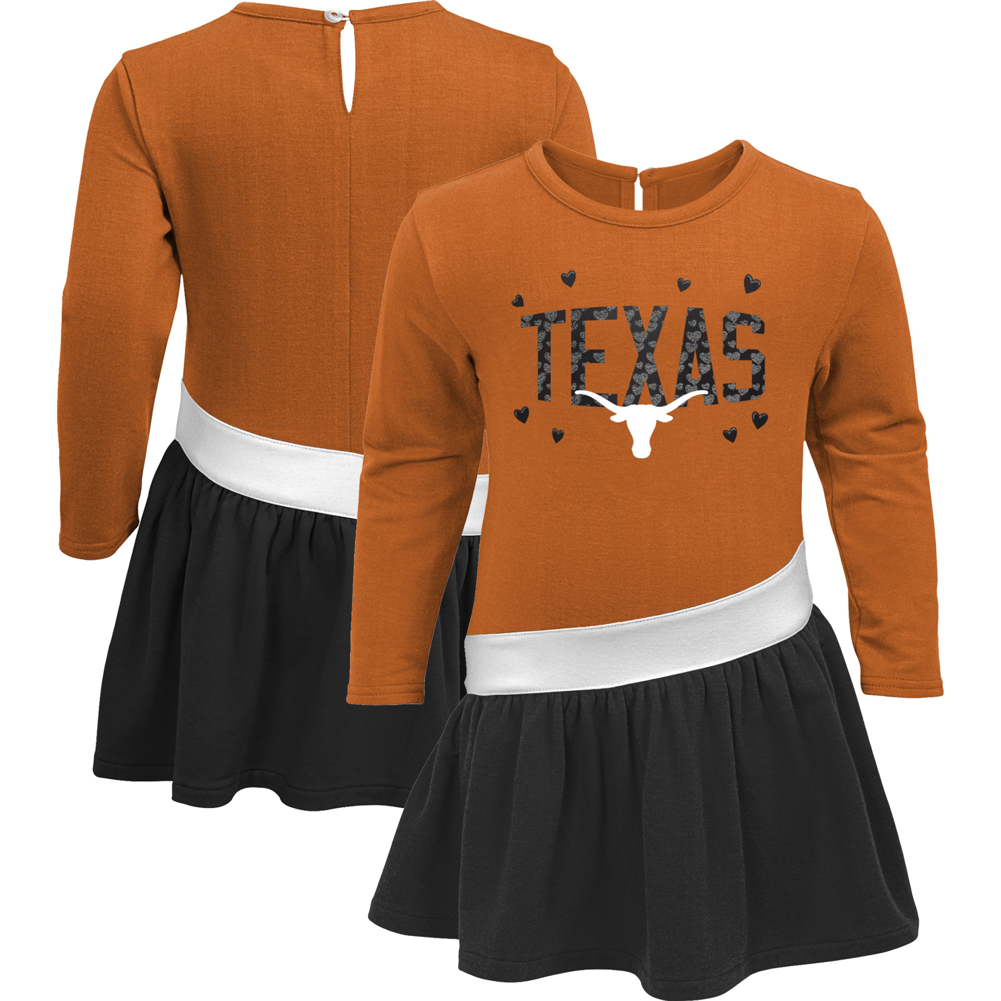 Girls Preschool Texas Orange Texas Longhorns Heart to Heart French Terry Dress - Image 8