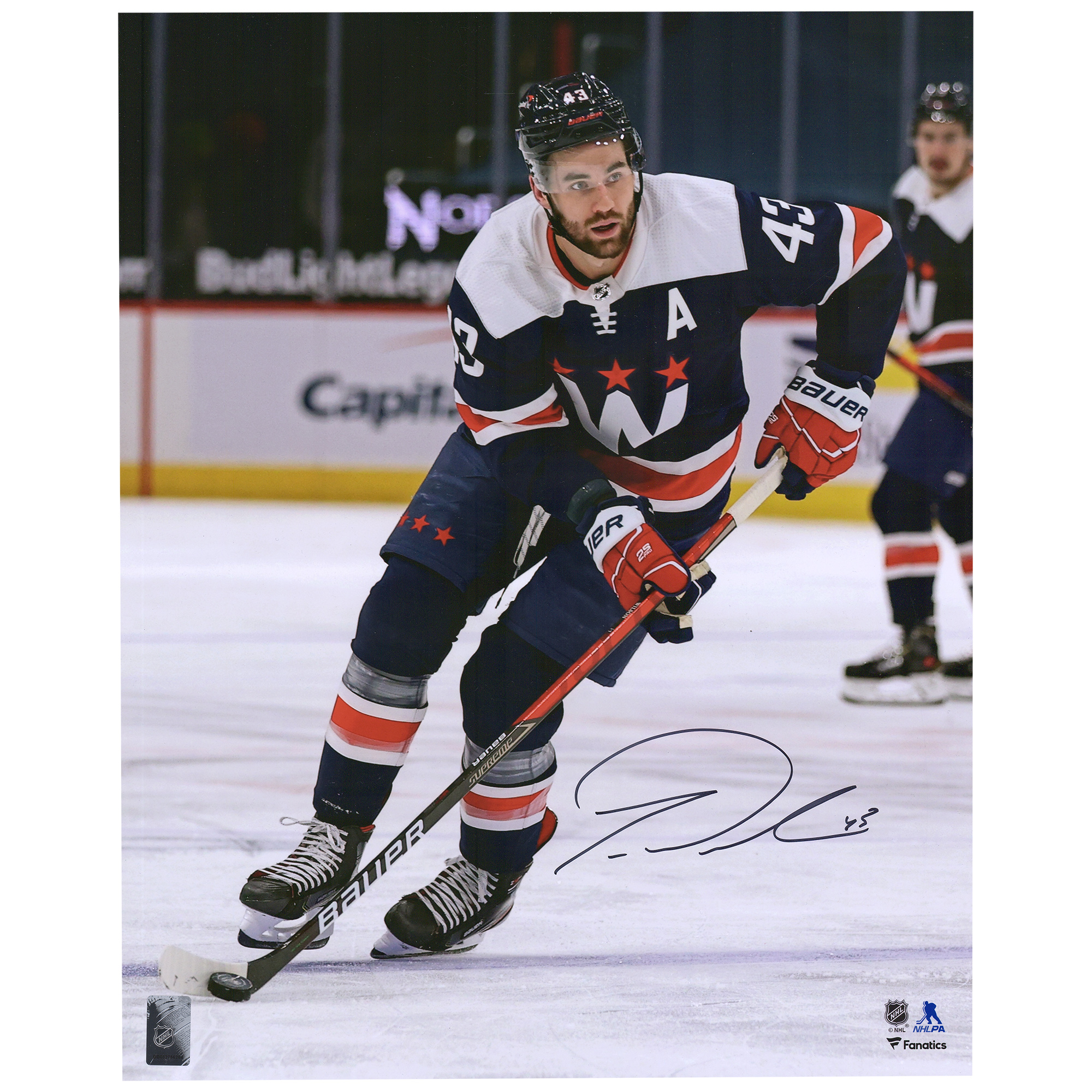 Tom Wilson Washington Capitals Autographed 16'' x 20'' Navy Vertical Skating Photograph