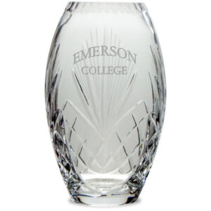 Emerson College Lions 10'' Full Leaded Crystal Vase
