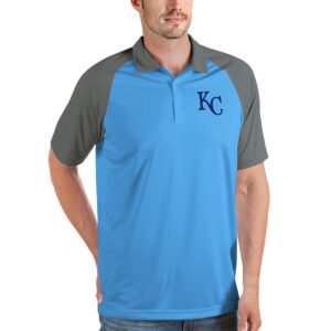 Men's Antigua Powder Blue/Gray Kansas City Royals Nova Polo