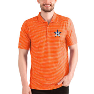 Men's Antigua Orange/White Houston Astros Esteem Polo