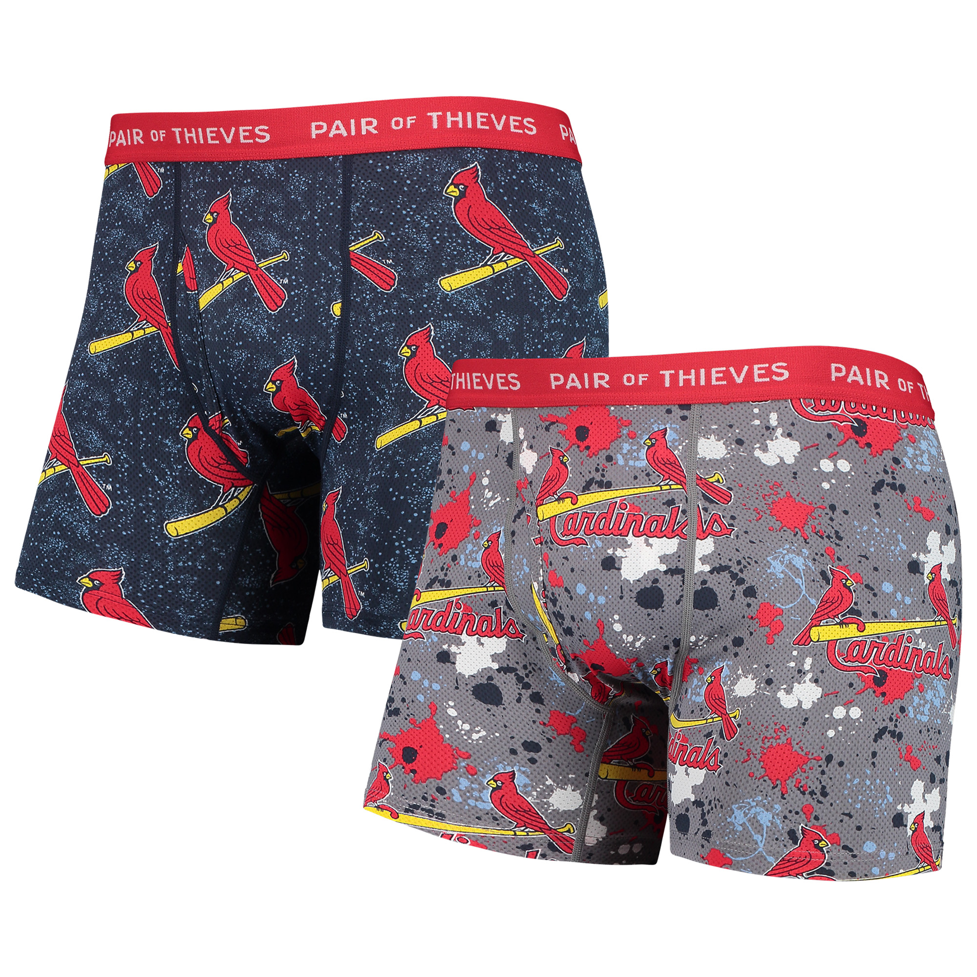 Men's Pair of Thieves Gray/Navy St. Louis Cardinals Super Fit 2-Pack Boxer Briefs Set - Image 7
