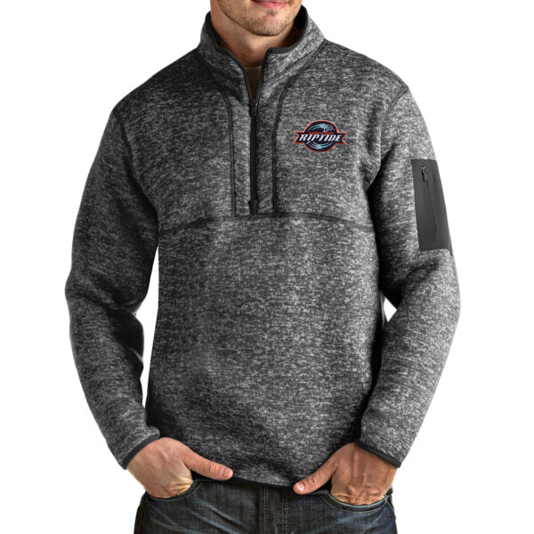 Men's Antigua Heathered Charcoal New York Riptide Fortune Half-Zip Pullover Jacket