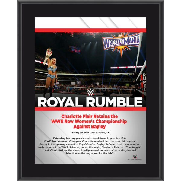 Charlotte Flair Framed 10.5" x 13" 2017 Royal Rumble Sublimated Plaque