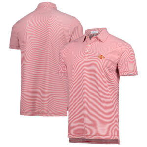 Men's Peter Millar Cardinal Iowa State Cyclones Jubilee Stripe Performance Polo