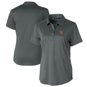 Women's Cutter & Buck Gray Tuskegee Golden Tigers Prospect Textured Stretch Polo