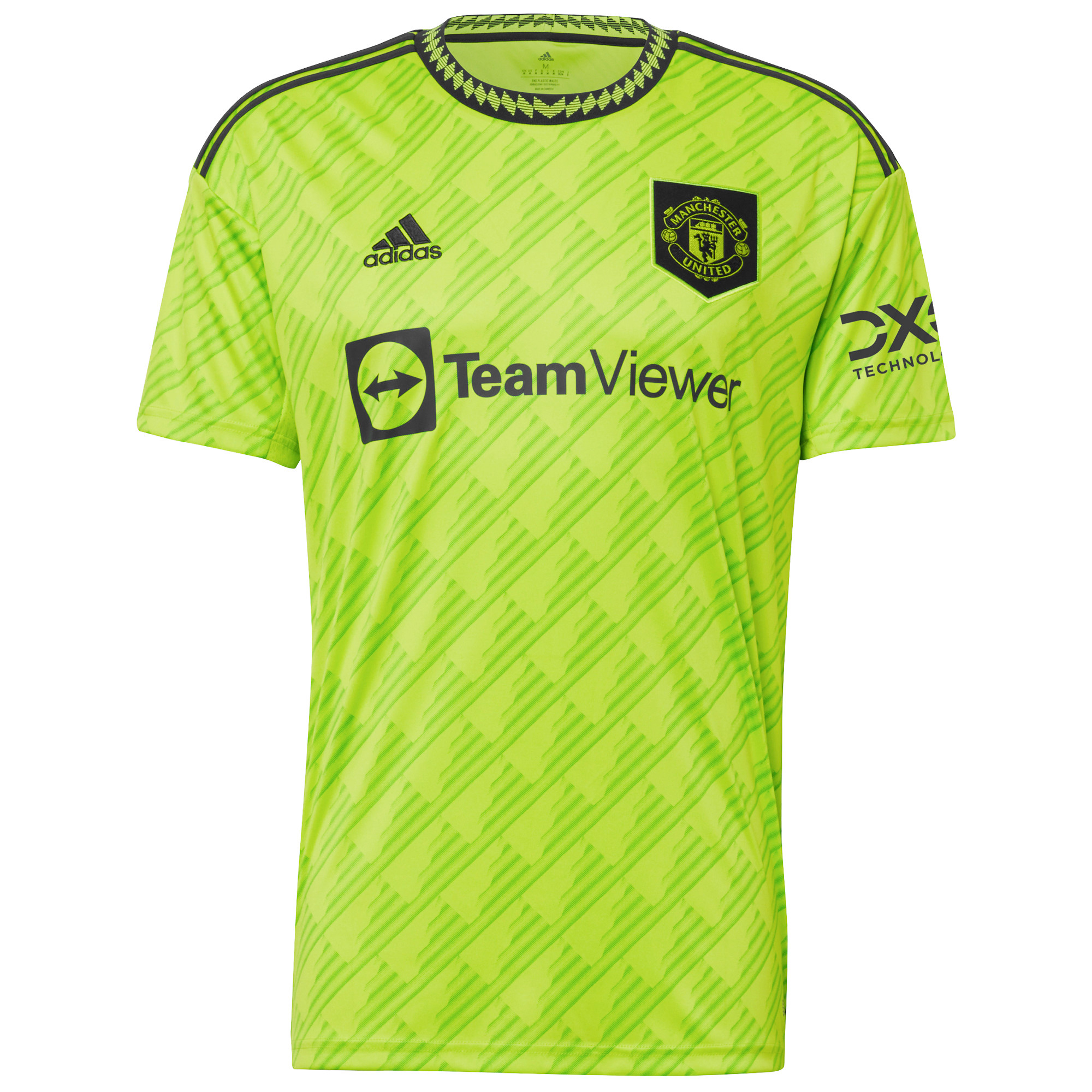 Men's adidas Luke Shaw Neon Green Manchester United 2022/23 Third Replica Player Jersey - Image 3