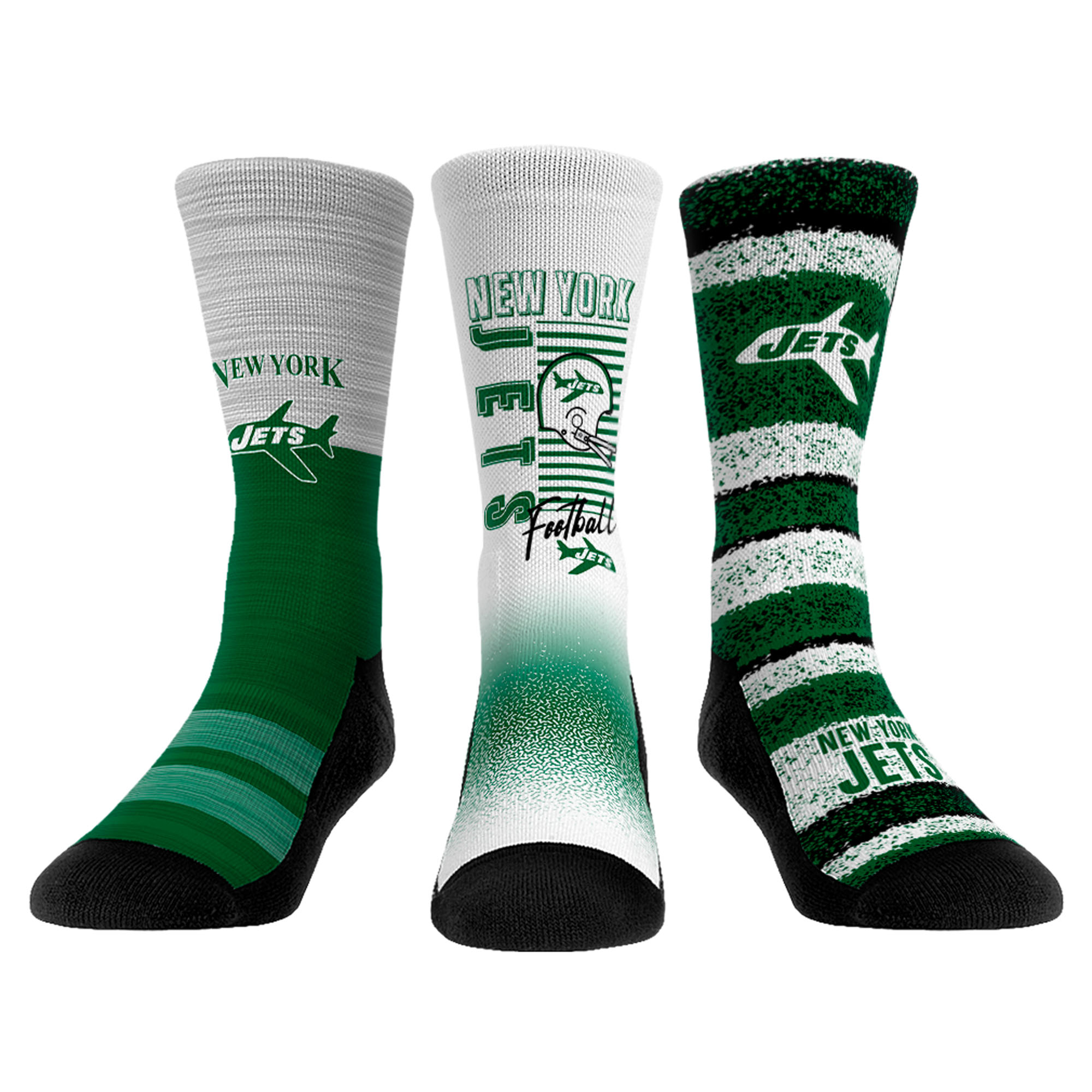 Youth Rock Em Socks New York Jets Throwback Three-Pack Crew Sock Set